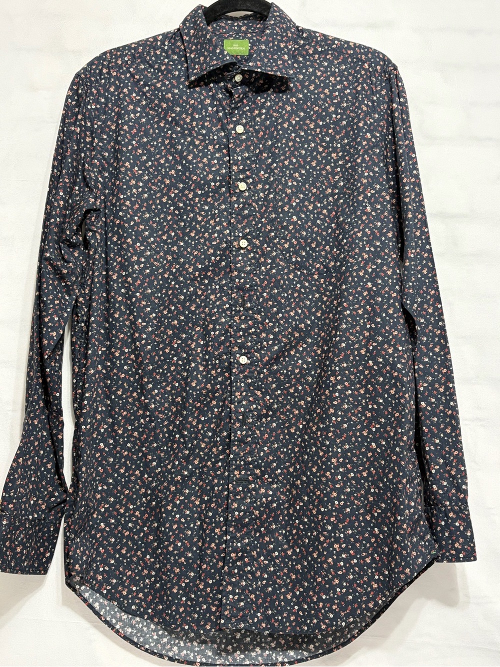 Sid Mashburn Button Up Dress Shirt Mens Medium Long Sleeve Poplin Spread Collar